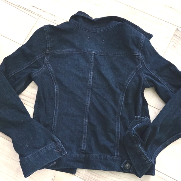 Dark blue strectchy denim jacket - Picture 5 of 7
